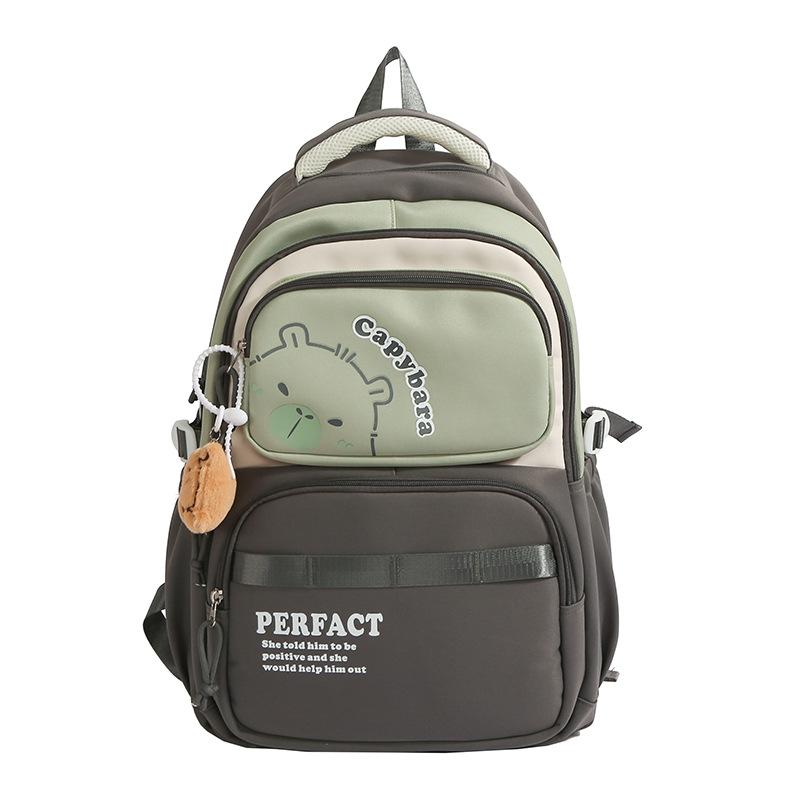 

Рюкзак большой вместимости в стиле колледжа, рюкзак с цветовым контрастом, школьный рюкзак большой вместимости для учеников средней школы серый