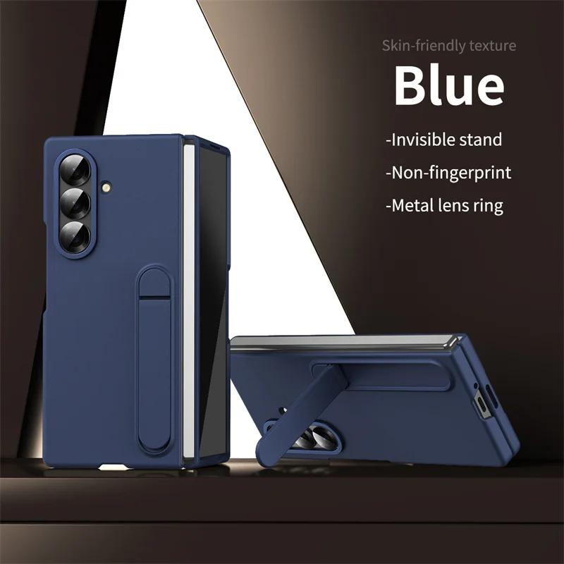 High-end with Holder Phone Case for The New Hot Samsung Galaxy Z Fold 7 6 5 4 3 Ultra-thin Shockproof Skin Feel Protective Cover