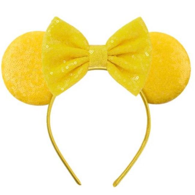 Silver Shinny Mouse Ears Headband For Girls Shinny Sequin Bow Hairband Festival Party Cosplay DIY Hair Accessories