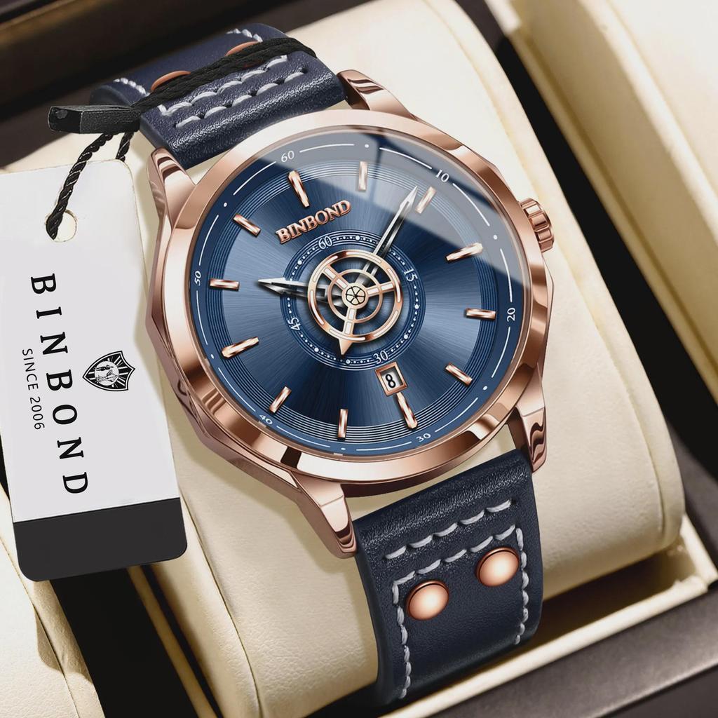 BINBOND Man Sport Wristwatch Casual Luminous Male Clock Business Quartz Movement Men's Watches