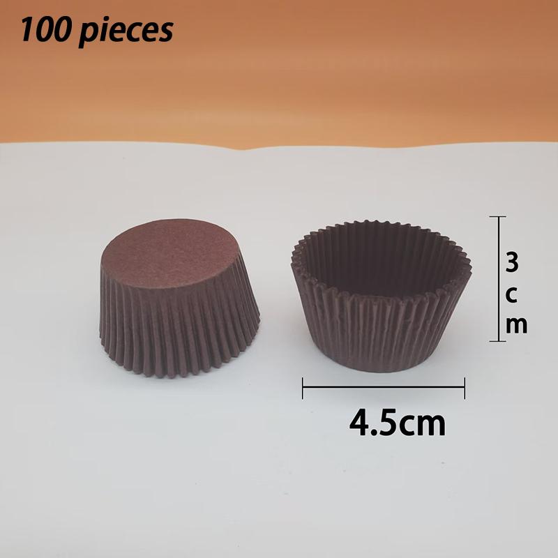 Термостойкие бумажные формочки для выпечки шоколада, бумажные формочки для хлеба и тортов (100 штук в упаковке)