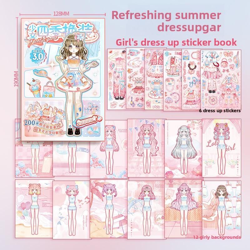 Princess Dress Up Sticker Album With Handmade Paper For Girls And Kids Craft Scene