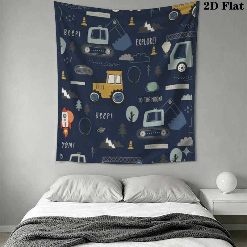Cute Vehicle Wall Tapestry Aesthetic Wall Hanging Printed Fabric Blanket Decorative Tapestries for Bedroom Living Room Home Decor