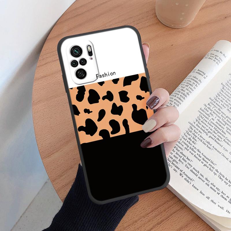 Case For Xiaomi Poco M5S C71 X7 C75 M6 Leopard Soft Silicone Back Cover Phone Case Protective Coque Shell Leopard Painted Bags