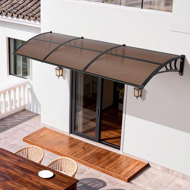 Awnings for Door Entrance, 38 X 117 In, Exterior Front Door Window Awnings with Drainage & ABS Bracket, Rain Snow Sun Protection, Overhang
