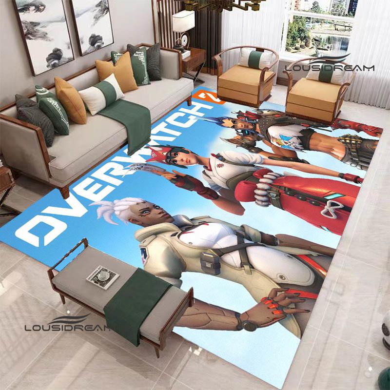 2026 Game Overwatch Printed Carpet Game Room Bedroom Non -slip Carpet Photography Prop Kawaii Rug Area Rug Birthday Gift