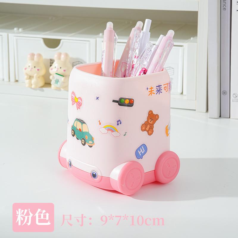 Cute Car Shape Pen Holder Creative Large Capacity Desktop Stationery Storage Box 1pcs