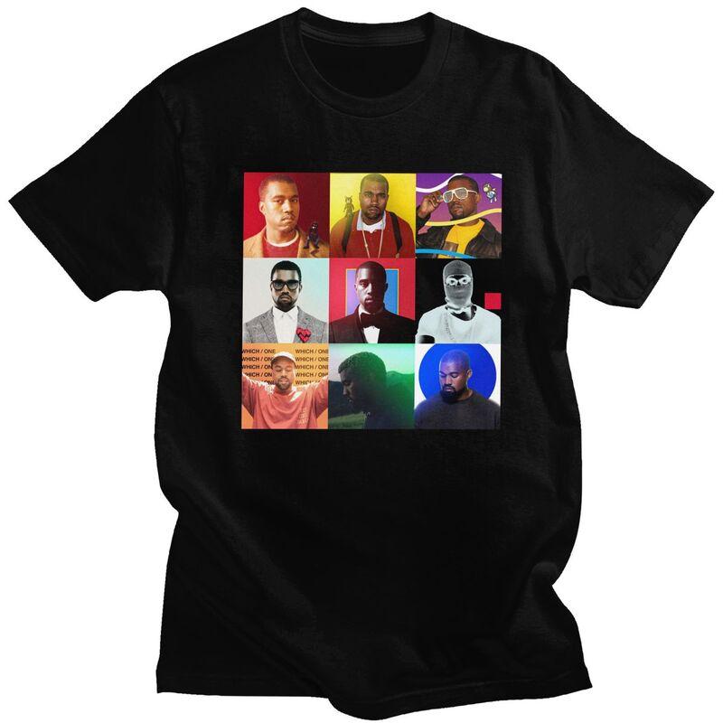 Custom Popular Singer Kanye West Collage T Shirt Men Short Sleeve T-shirt Casual Tee Tops 100% Cotton Slim Fit Tshirts Merch ... S разноцветный
