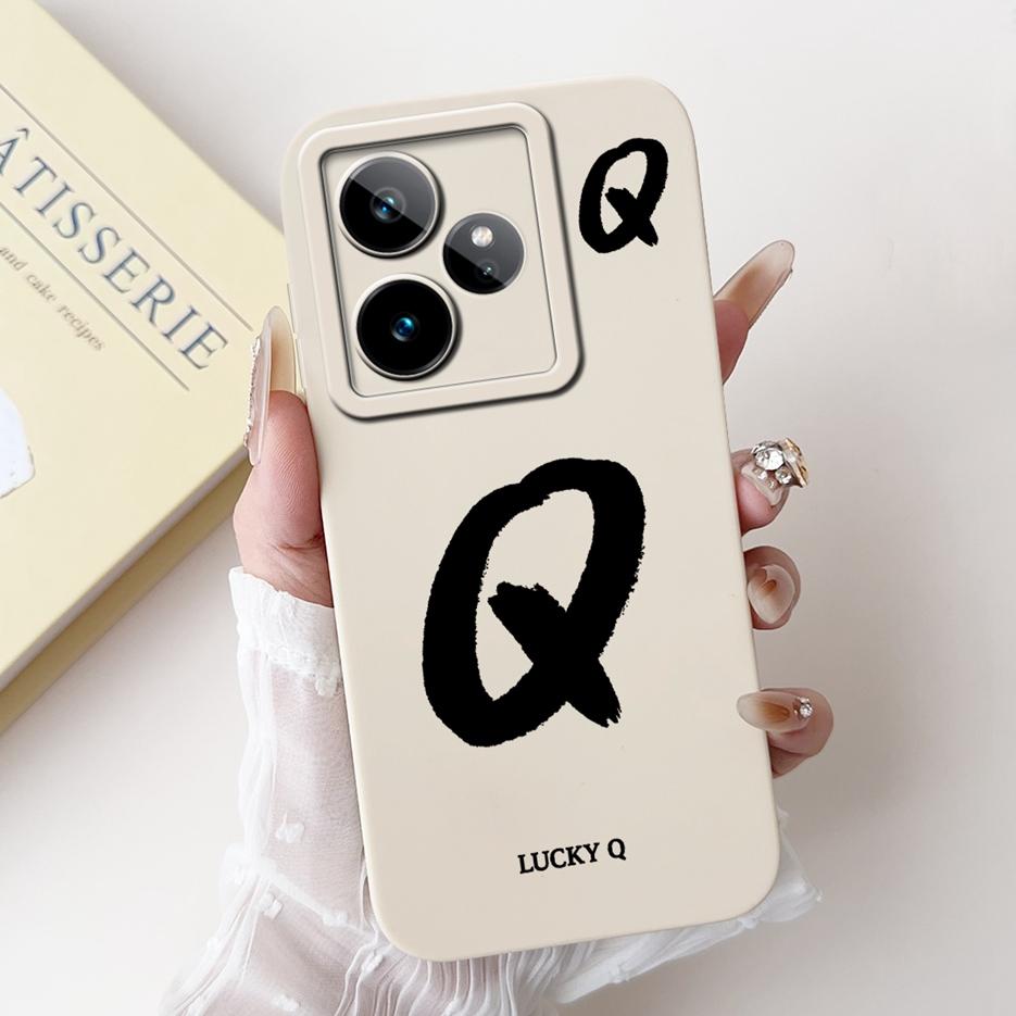 For Realme GT7 5G Case RMX5061 Cute Lucky Letters Cover Soft TPU Matte Phone Case For Realme GT 7 Pro GT7 T 7T GT7T Fundas Coque