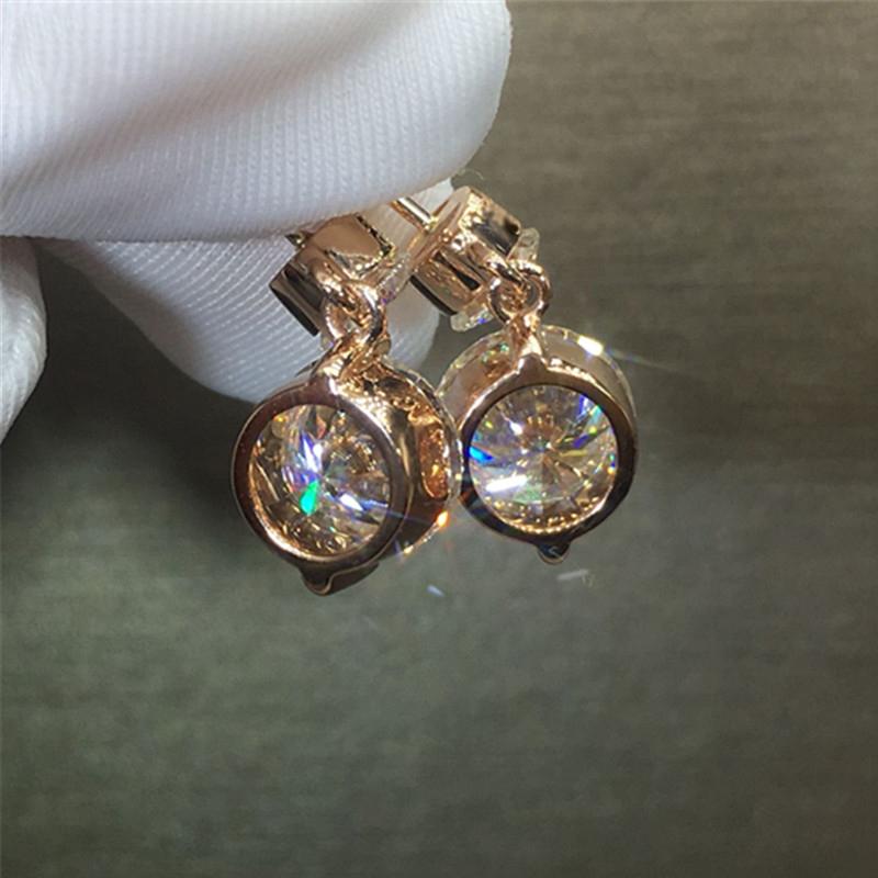 Huitan Minimalist Gold Color Dangle Earrings Wedding Engagement Party Women's Elegant Accessories Brilliant CZ Luxury Jewelry