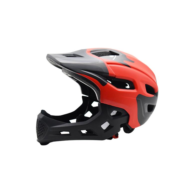 Grauer Fullface-Helm für Kinder, Fahrrad-Fullface-Helm, MTB-Fullface-Helm für den Sport