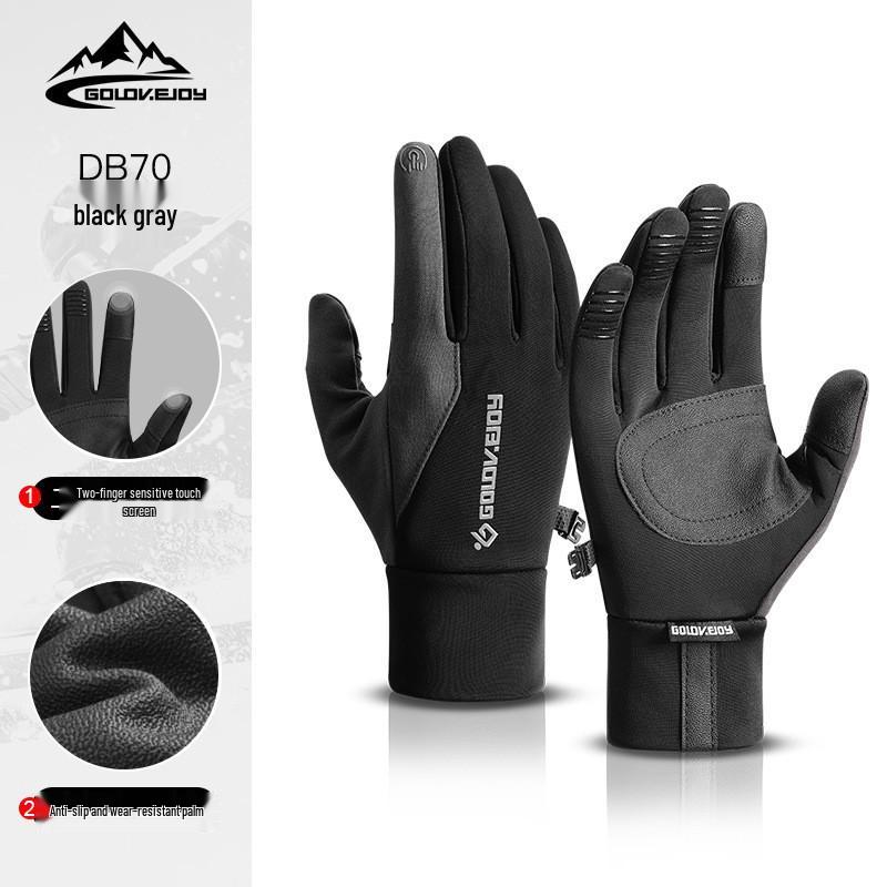 Touchscreen Non-Slip Full Finger Cycling Gloves for Men & Women - Warm, Velvet-Lined for Autumn/Winter, Ideal for Road & Mountain Biking
