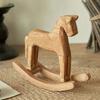 Tre Gyngestol Figur Vintage Liten Hest Skulptur Skrivebordsornament for Bryllup Babyselskap Fester Hjemmedekor