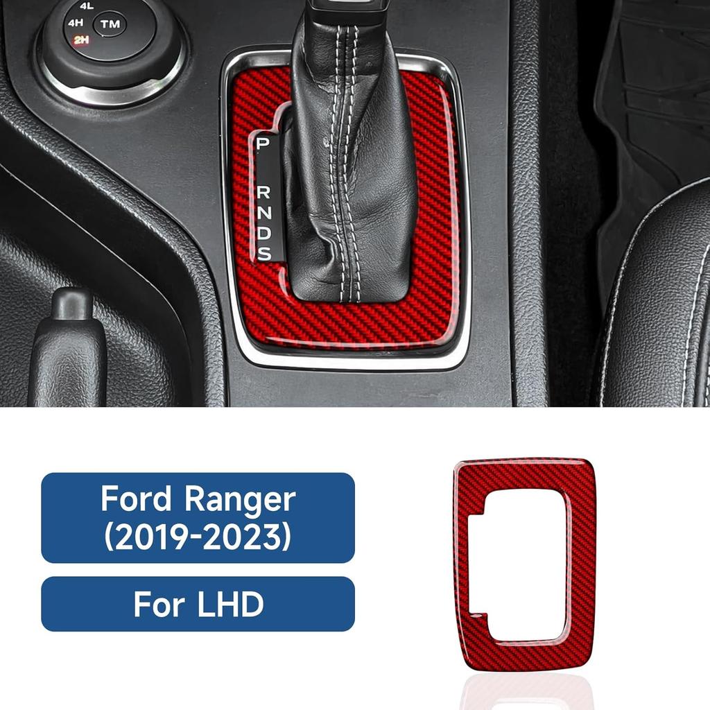 Car Sticker Carbon Fiber Center Console Gear Shift Indicator Panel Cover Trim for Ford Ranger XLT Lariat XL      Decal Accessories Red