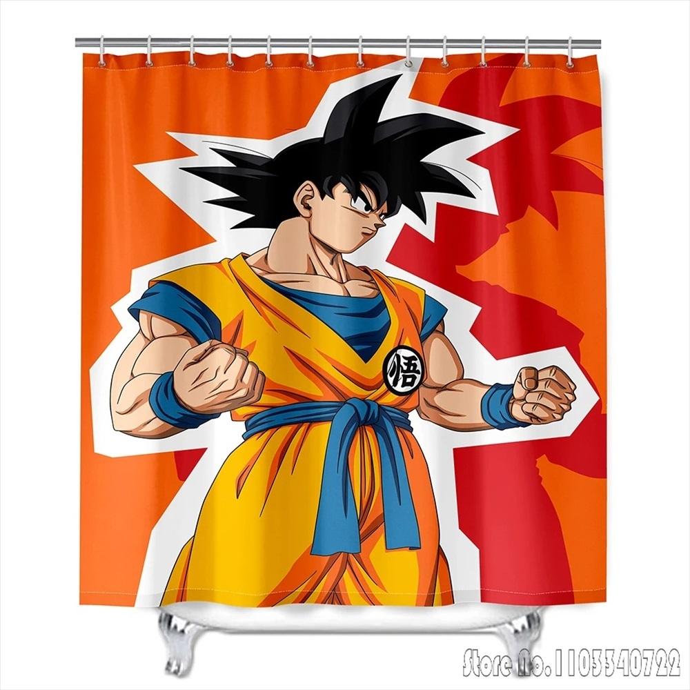 Anime Dragon Ball Z Son Goku Burdock Broli Bath Shower Curtain Waterproof 3D Cute With Hooks For Kids Bathroom Decoration