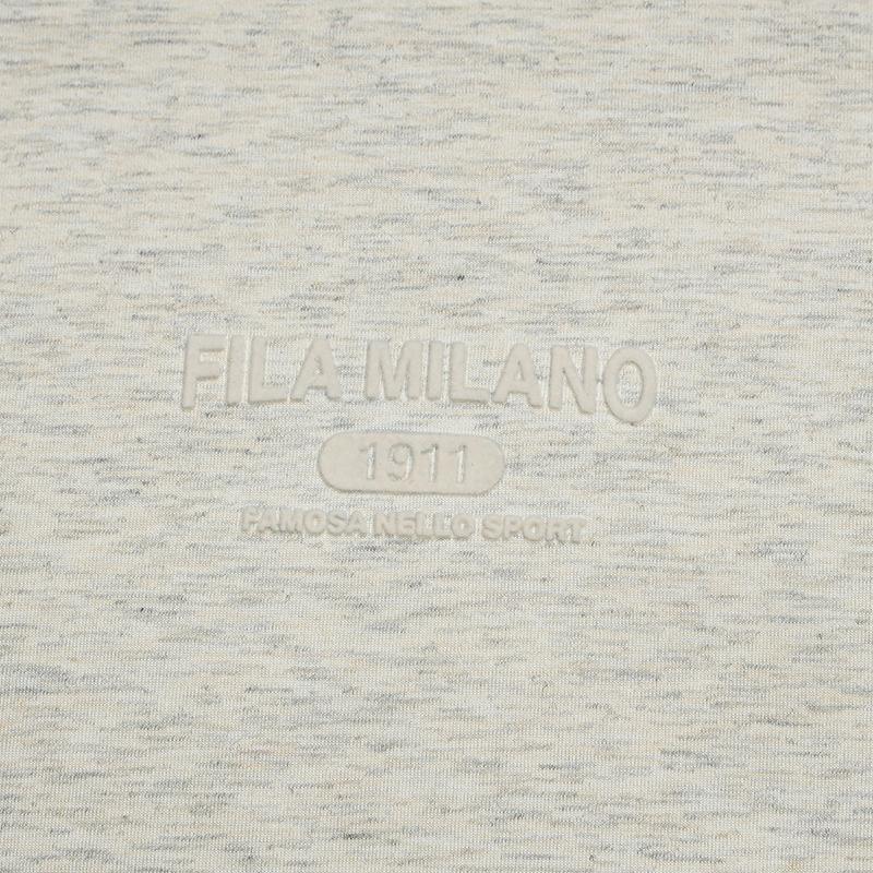 FILA Milano Series Loose Casual Comfortable T-Shirt Men tops Light-Khaki Flower-Gray F11M625120FLK