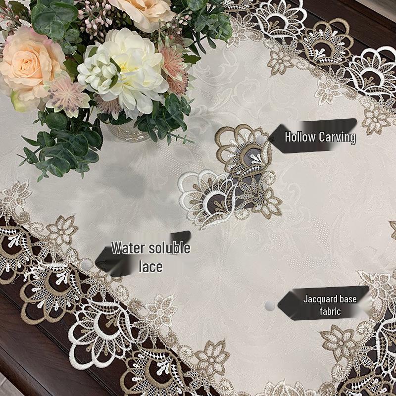 Covoraș de Masă de Cafea Rectangular European – Față de Masă Dantelată în Stil Occidental și Chinezesc