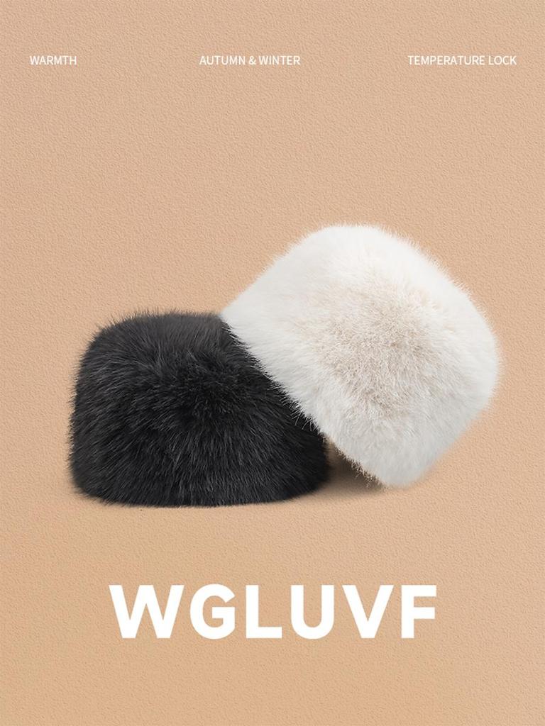 Warm and environmentally friendly fur hat for women, autumn and winter cold protection ear protection bucket hat