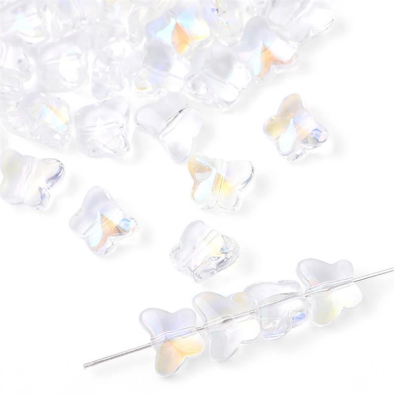 Glass Dazzle Color Butterfly Crystal Beads Loose Beads Handmade DIY Beading Bracelet Glass Beads Homemade Jewelry Accessories Beads for Jewelry Making