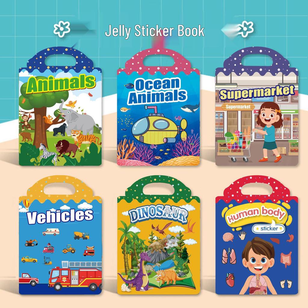 Silicone Jelly Stickers Quiet Book: DIY Educational Handmade Children's Sticker Book