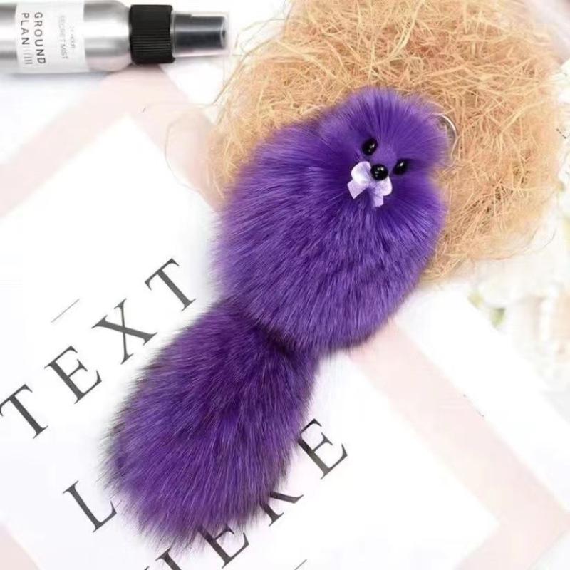 Cute Fox Car Keychain Fashion Bag Charm Pendant Eco-Friendly Material Accessory for Women Holiday Gift