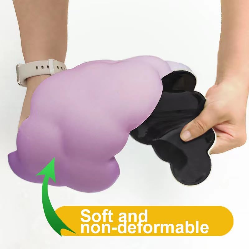 17 in Cloud Keyboard Wrist Rest, 3Pcs Mouse Pad Wrist Support Set with Ergonomic Memory Foam, Coaster Anti-Slip Base, Palm for Home Office Laptop