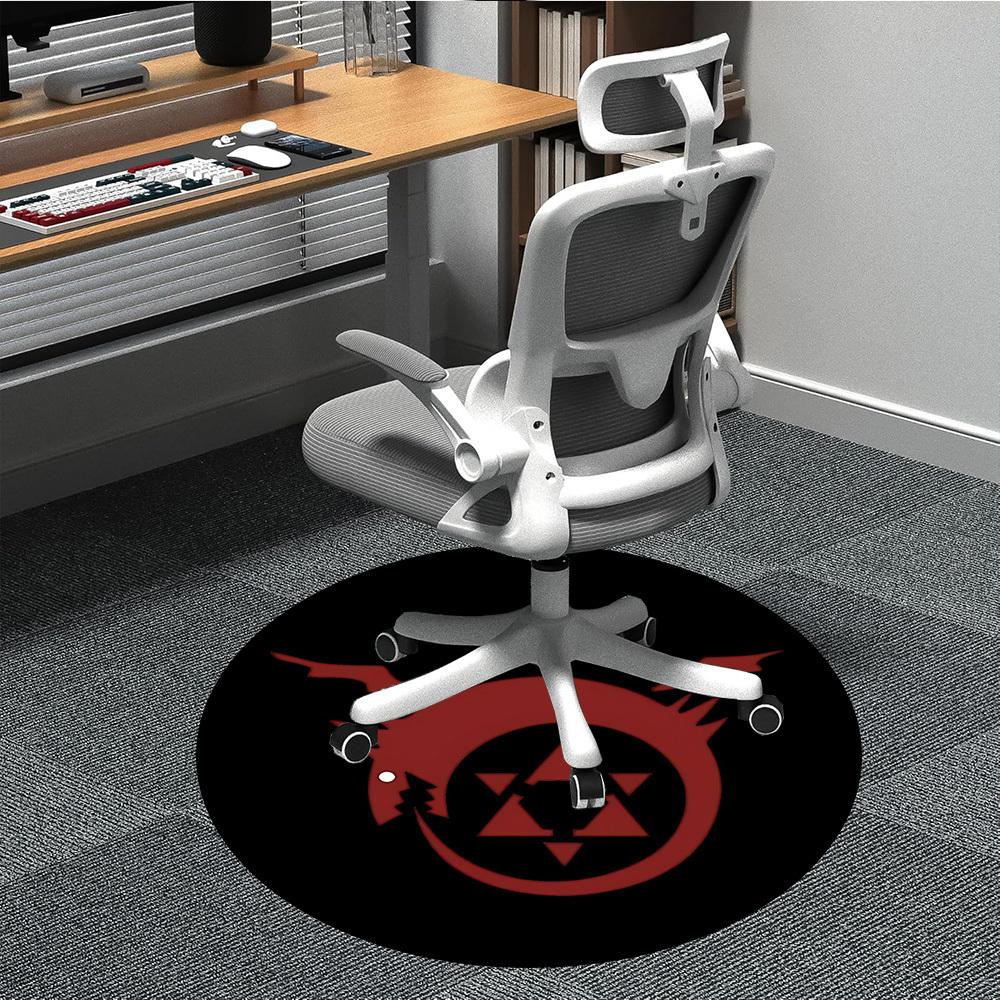 

1pc Dragon Emblem Office Round Area Rug, Indoor Mat Suitable For Office, Under Office Chairs Bedroom Living Room Home Decor, Room Deco 80cm