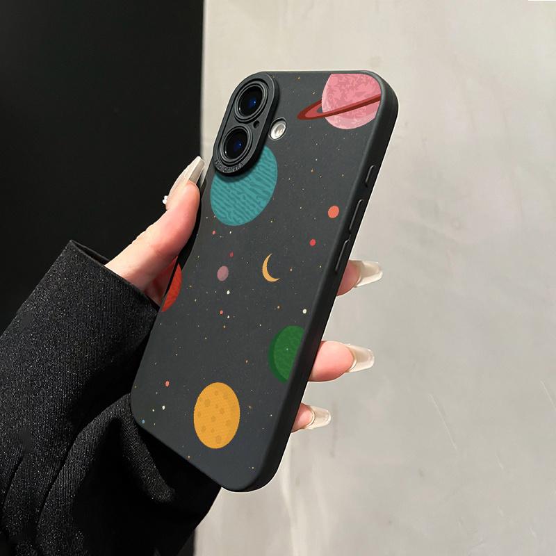 Planet Pattern Cartoon Phone Case Suitable for iPhone 17 16 15 14 13 12 11 Pro/Max/Plus Anti Drop and Shockproof Back Cover
