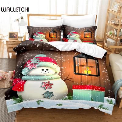 Weihnachts Schneemann Bettbezug Set, Mode Bettwäsche Set, Weicher Bequemer Atmungsaktiver Bettbezug, Für Schlafzimmer Gästezimmer Deko