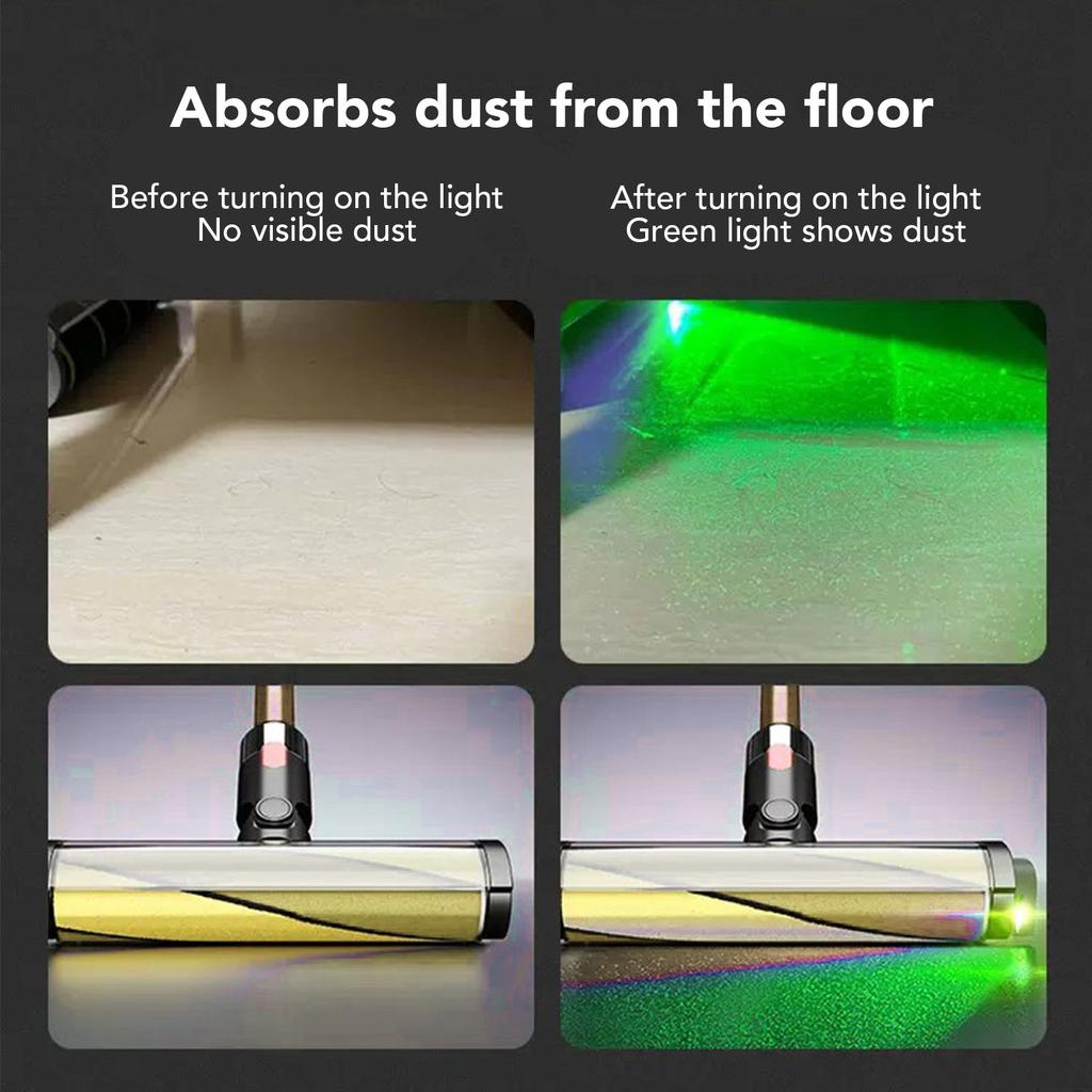Staubsauger Staubanzeige LED Lampe Universal Grün und Lila Licht Staubsauger Staublicht Aufsatz für Mikrostaub Haustier Hund Katze Haare