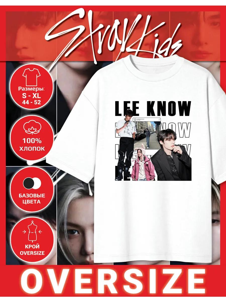 Oversized T-shirt with Stray Kids Print - Lee Know 2XL