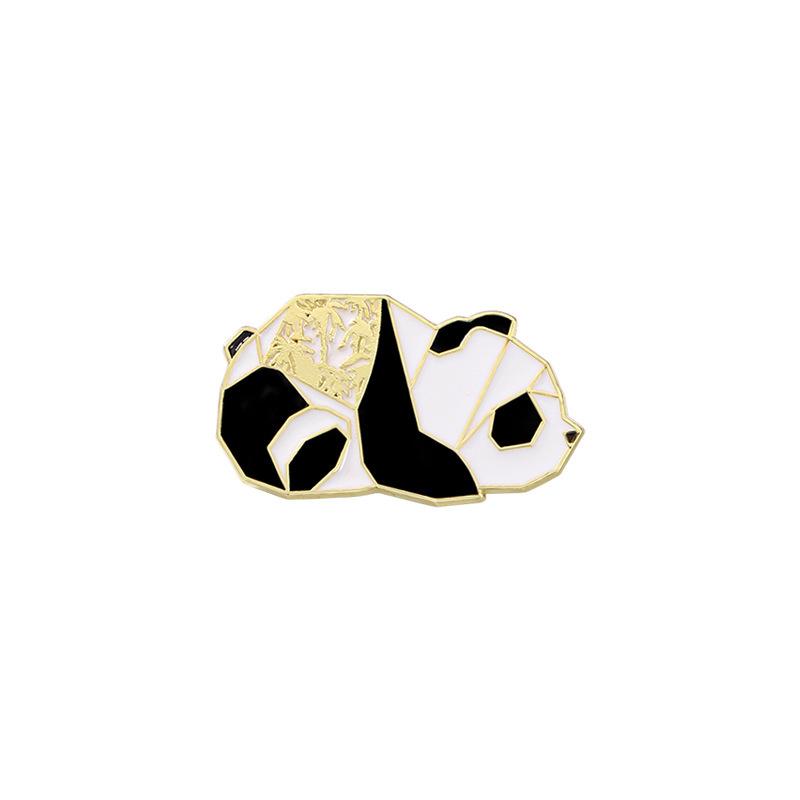 Original Cartoon Alloy Brooch Geometric Animal Cute Rabbit Panda Schoolbag Decoration Clothes Accessories Badge