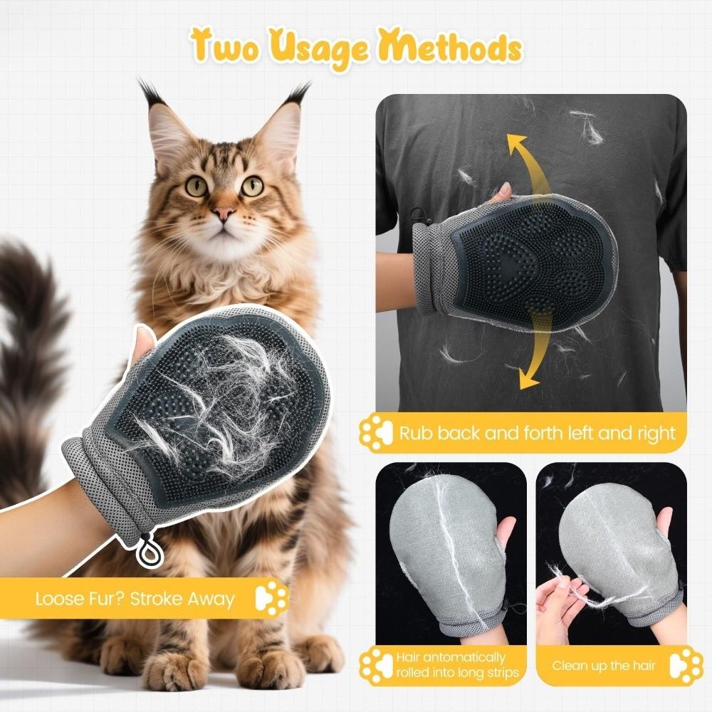 Double-sided Pet Detangling Mittens Soft Cat Cleaning Brush Pet Hair Removal Glove  Clothing