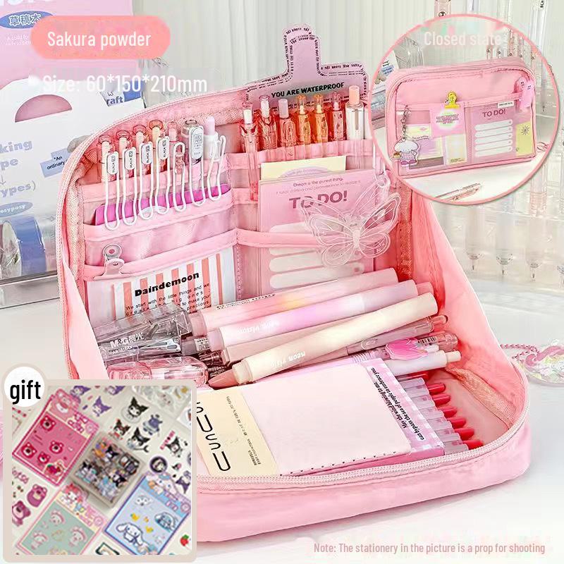 High-Capacity 12-Layer Pencil Case for Girls - Ideal for Junior & Senior High School Students