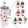 Christmas Straw Cover Caps Cute Compatible with 10mm Straws Dustproof Holiday Topper
