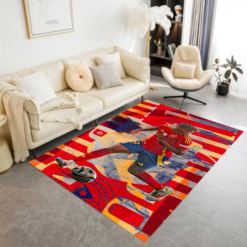Yamal's Future Football Floor Rug Office Rug Suitable for Decorate room Dormitory Game Room Dining Room Anti-slip Rug Decorate Offices Gift for
