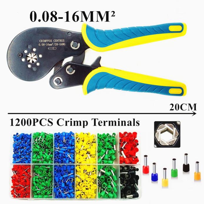 Ferrule Crimping Pliers 0.08-16mm² Professional Ferrule Crimping Tool Kit VXC9 16-6 Precision Wire Clamp Crimper Terminal Set