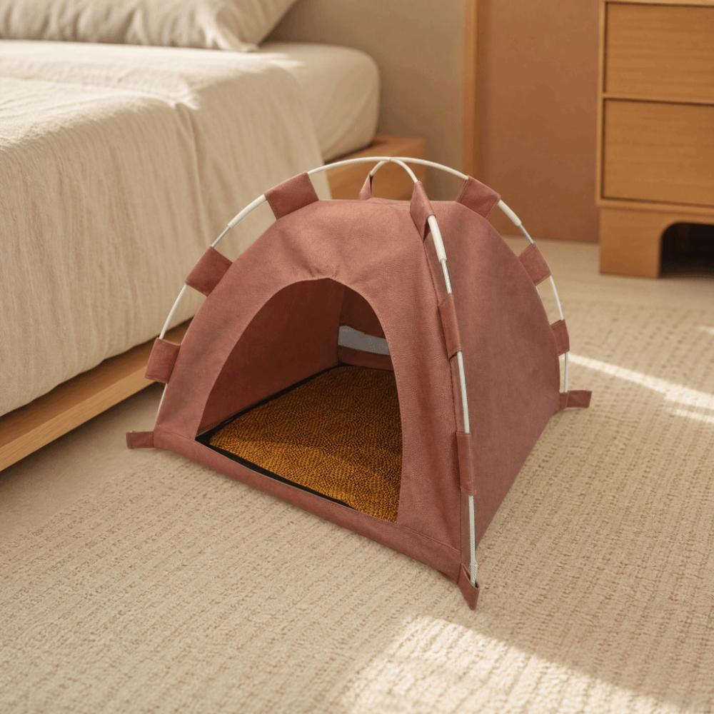 Faltbarer Hundekäfig Abnehmbare Kühlende Hundehöhle Katzenbett Tragbares Haustierzelt Campinggebrauch