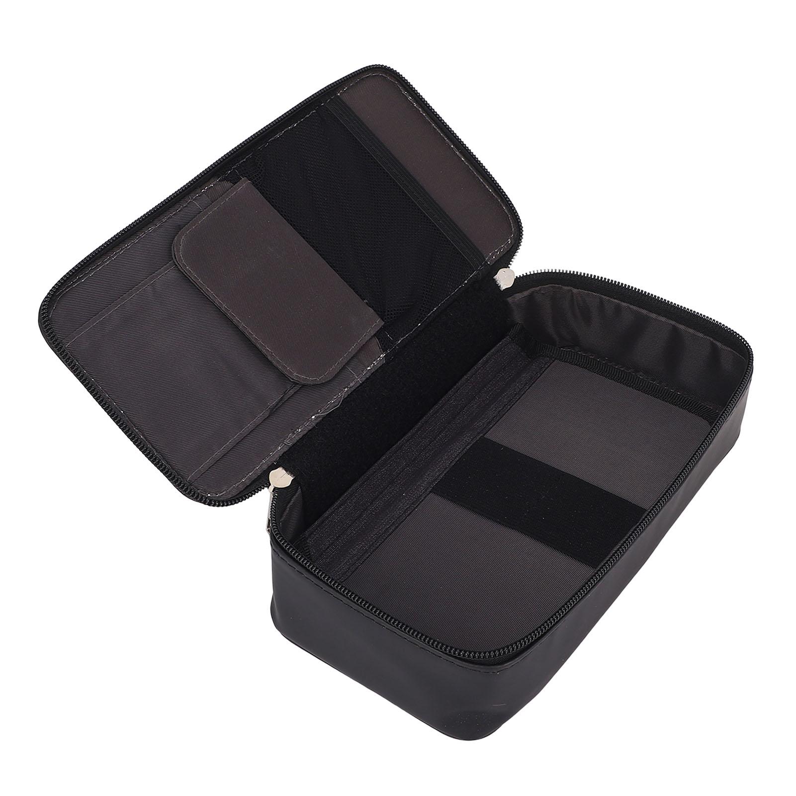 

Пенал двухслойный большой емкости на молнии многофункциональный портативный канцелярский чехол для хранения чёрный