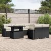 VidaXL Garden Lounge Set 9 Pcs with Cushions Black Wicker 3267166