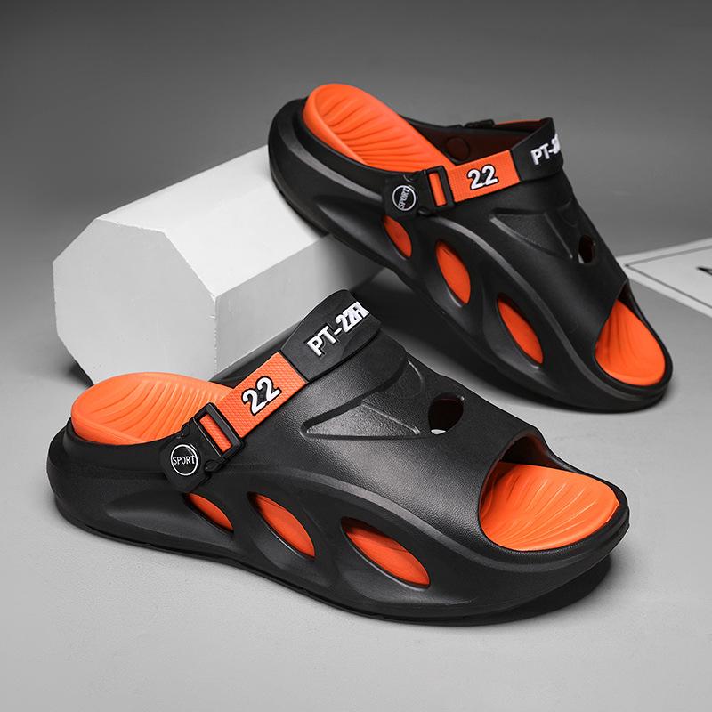 Stepping On Feeling Color Blocked Slippers Men Wear Sports Beach Sandals Outdoors In Summer NonSlip Casual
