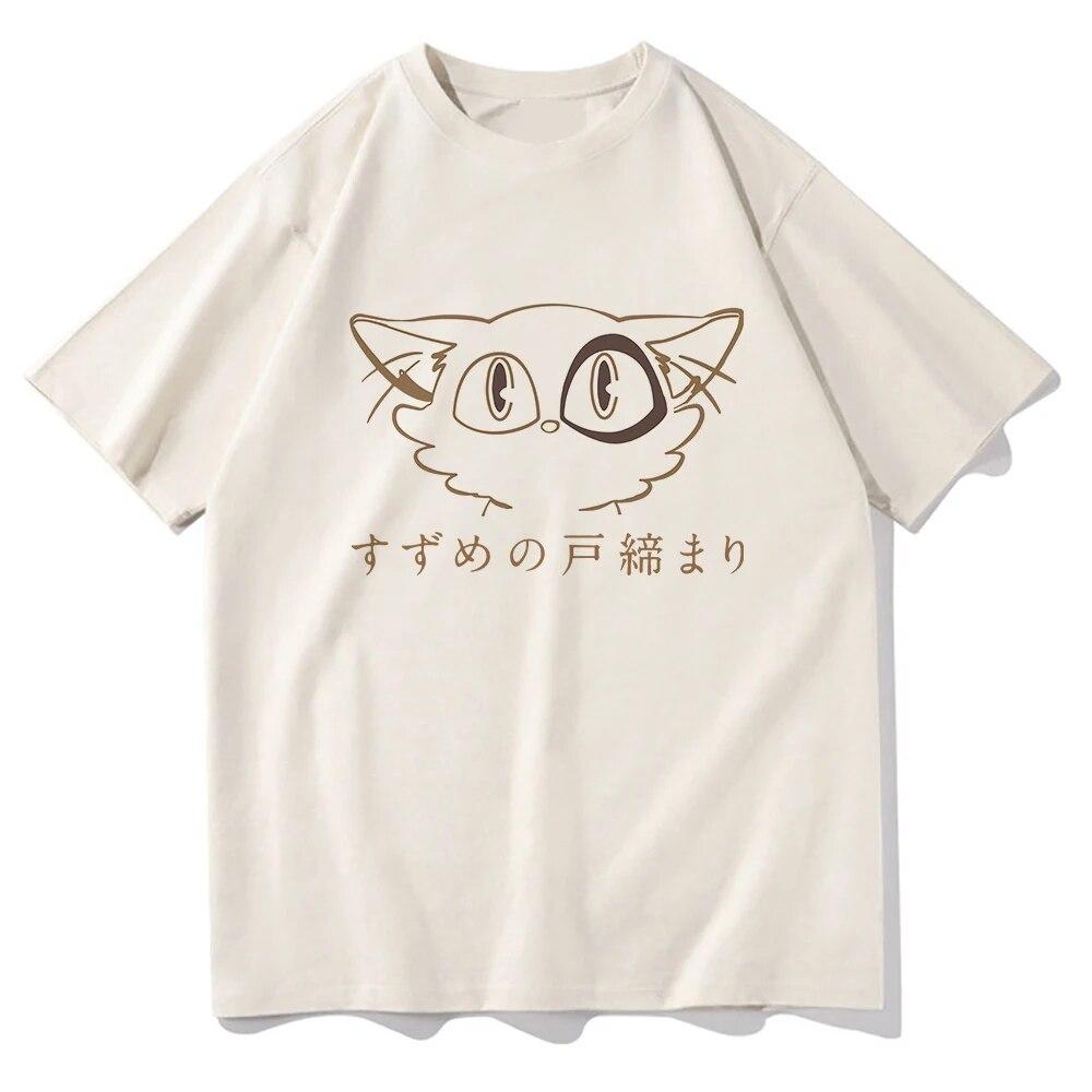 

Футболка Suzume No Tojimari унисекс/женская эстетическая графика Kawaii Cat Daijin футболки унисекс аниме Unisexga большие хлопковые футболки унисекс S