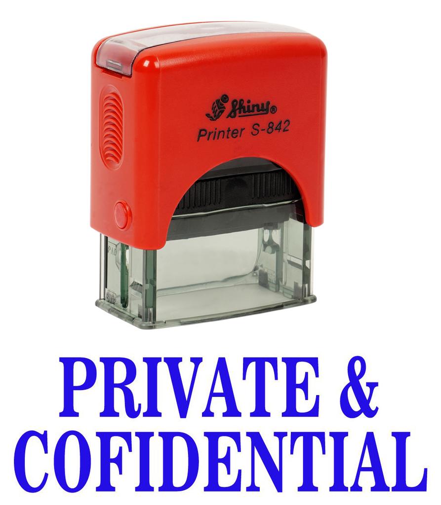 PRIVATE & CONFIDENTIAL Self Inking Rubber Stamp Custom Shiny Office Stationary