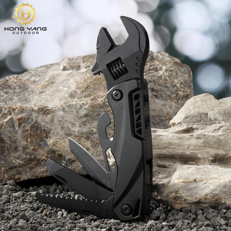 Outdoor Camping Multifunctional Wrench Pliers, Multi-purpose Adjustable Wrench, Folding Knife Saw, EDC Wrench Combination Tool, 12 In 1