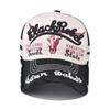 Heißer Verkauf Unisex Baseballkappe Vintage Kappe Buchstabenstickerei Baseballkappe Kuhkopfmuster Damen & Herren Outdoor Trucker Netzmützen