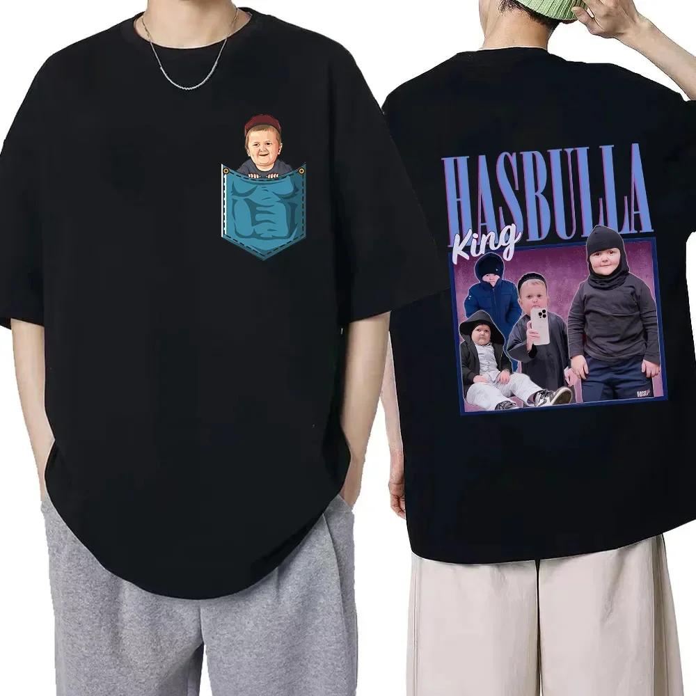 Klasické bavlněné tričko Team Hasbulla pro muže a ženy s motivem bojujícího Hasbully, hiphopové grafické tričko, topy, manga tričko, streetwear