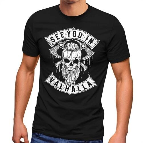 See You in Valhalla Viking Skull Fashion Street Style Men s T-Shirt XXXXL