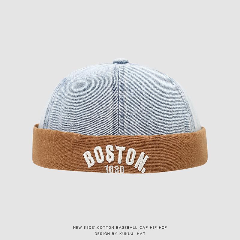 Korean Fashion Embroidered Denim Cap for 1-3 Year Olds - Unisex Spring/Summer Style