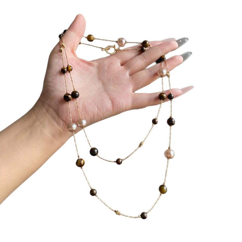 2025 Retro Tiger Eye Necklace: Elegant, Versatile Clavicle Chain with a High-End Luxury Feel