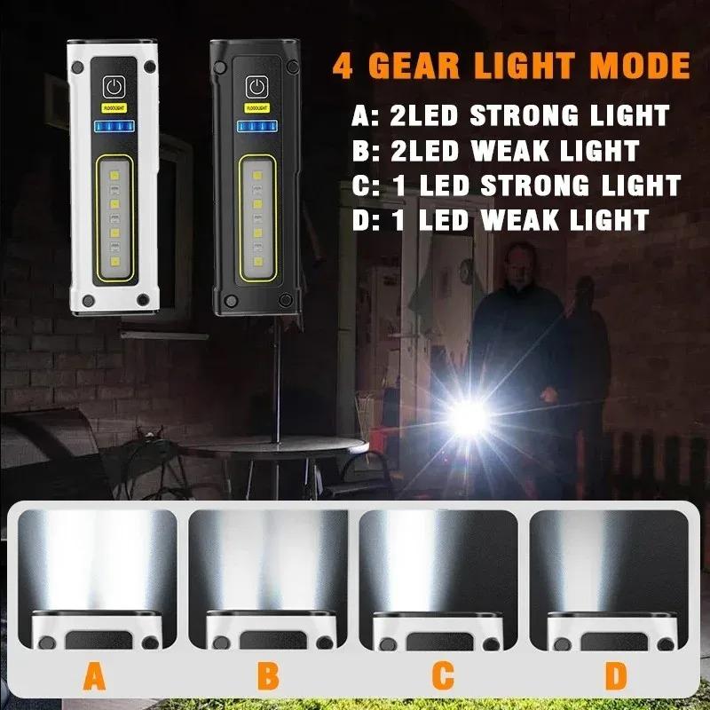 Mini Dual-Source Aluminum Alloy Flashlight TYPE-C Fast Charge Multi-functional Work Light with Magnet Emergency Flashlight